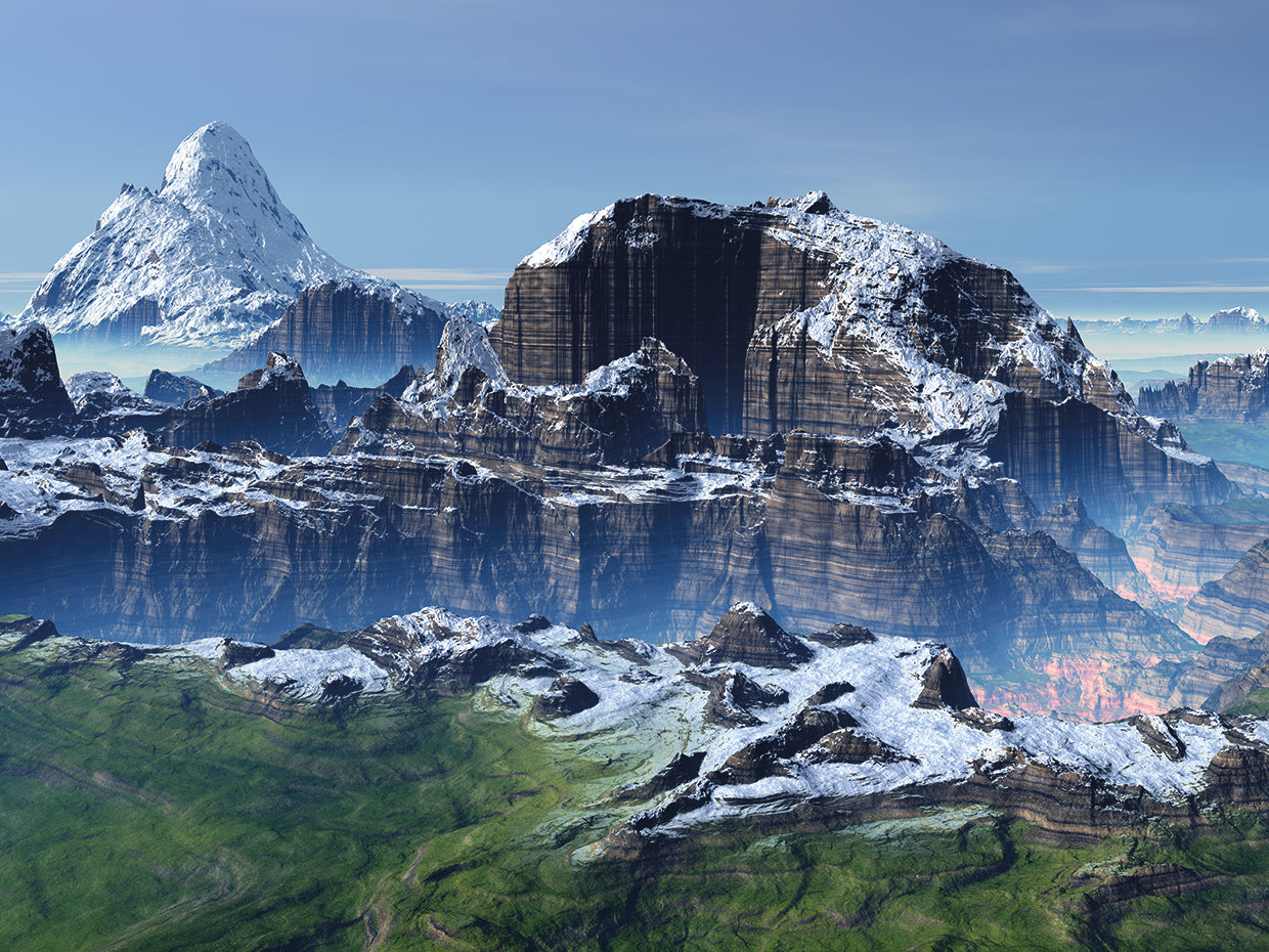 Paisaje nevado de pico de fantasía Lienzo