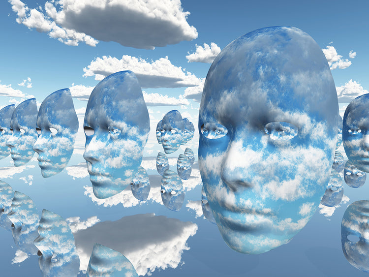 Caras en las nubes Lienzo