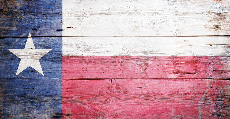 Vintage Wood Texas Flag