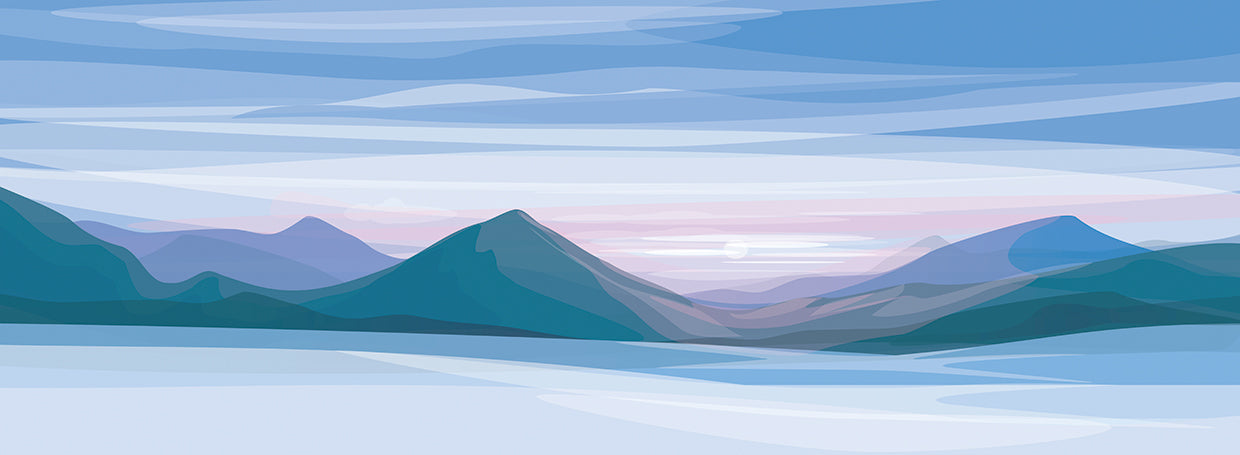 Montañas de invierno Ombre Lienzo