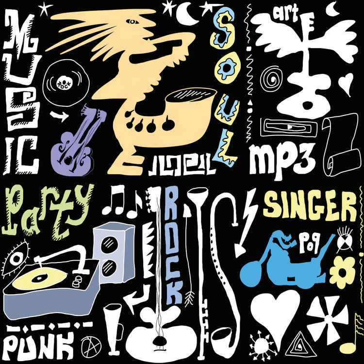 Garabatos de amantes de la música Lienzo