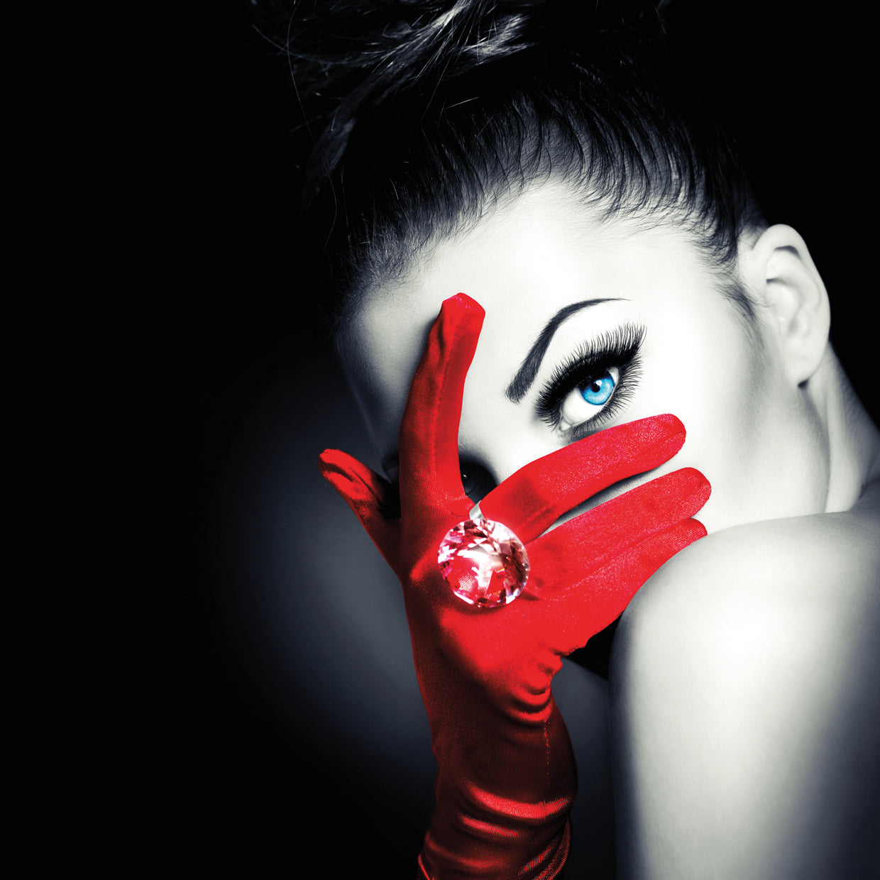 Misteriosa diva del guante rojo Lienzo