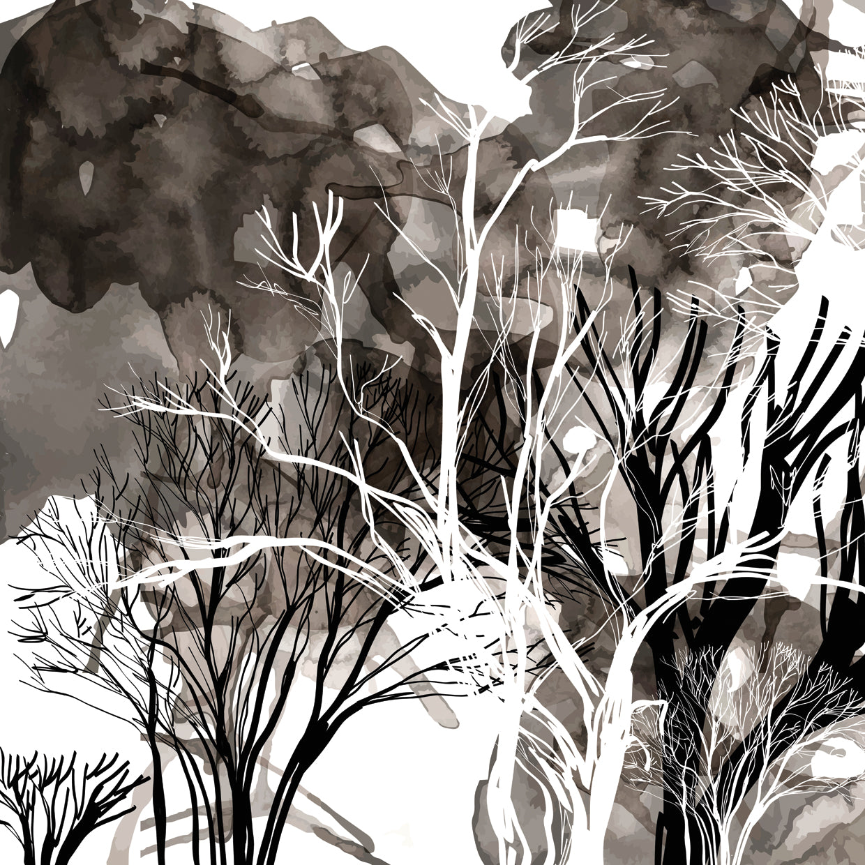 Bosque gris abstracto Lienzo