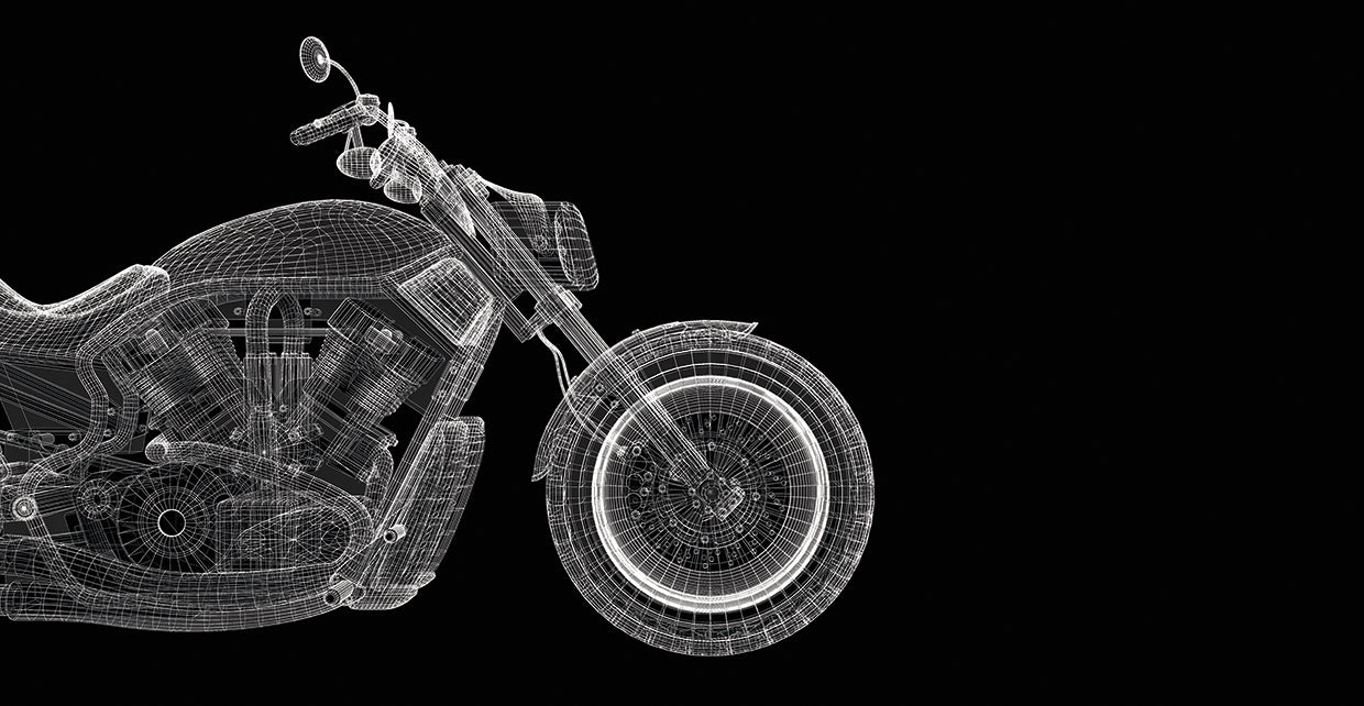 Modelo de motocicleta con cable Lienzo