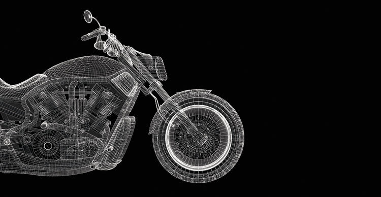 Modelo de motocicleta con cable Lienzo