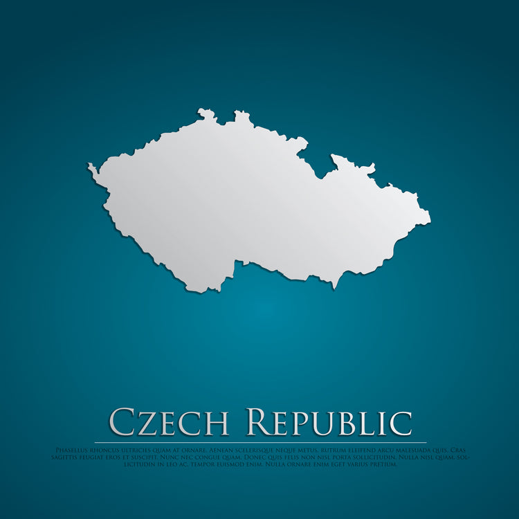 Blue Czech Republic Map