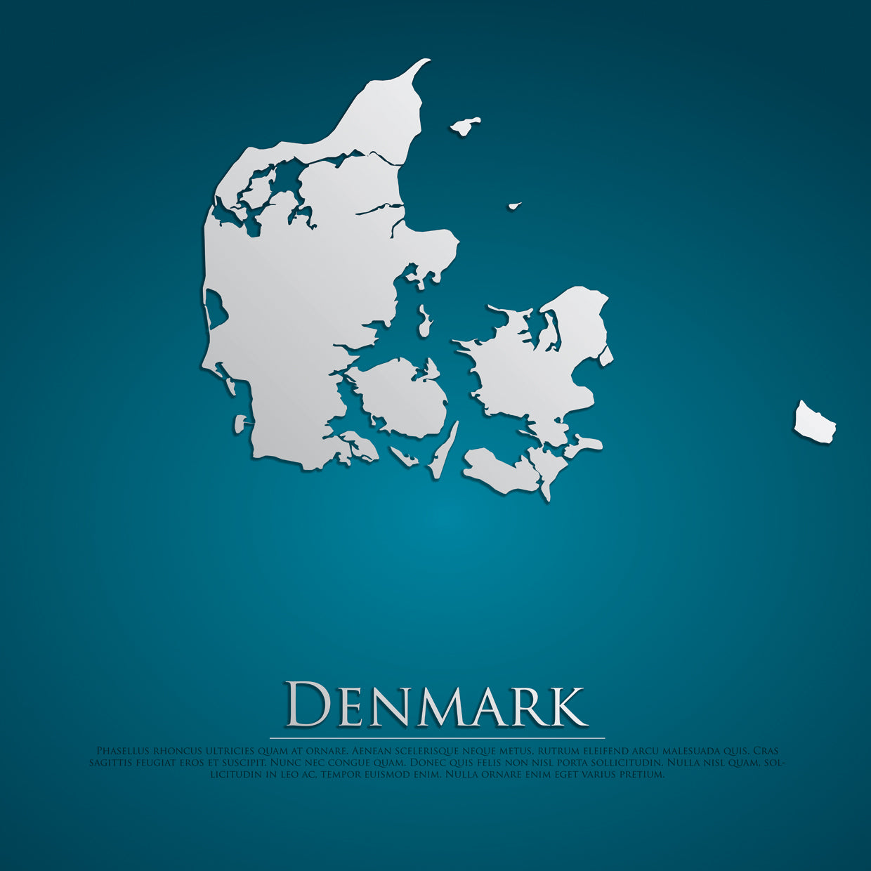 Blue Denmark Map