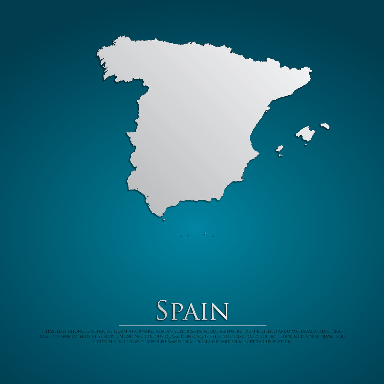 Azul Blue Spain Map