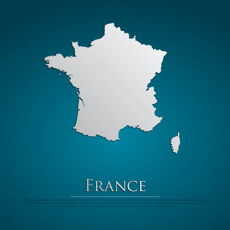 Bonjour Blue France Map