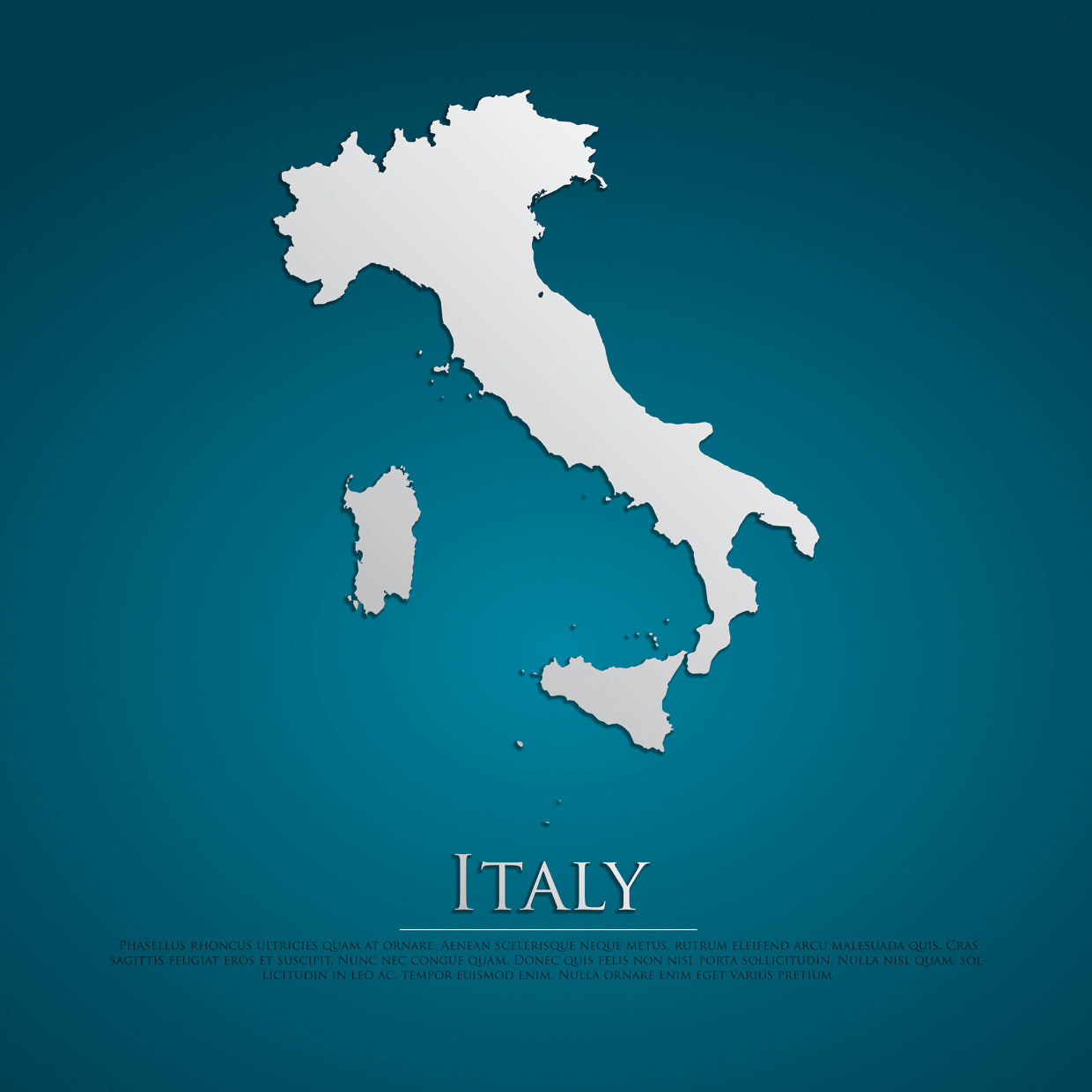 Blue Italy Map