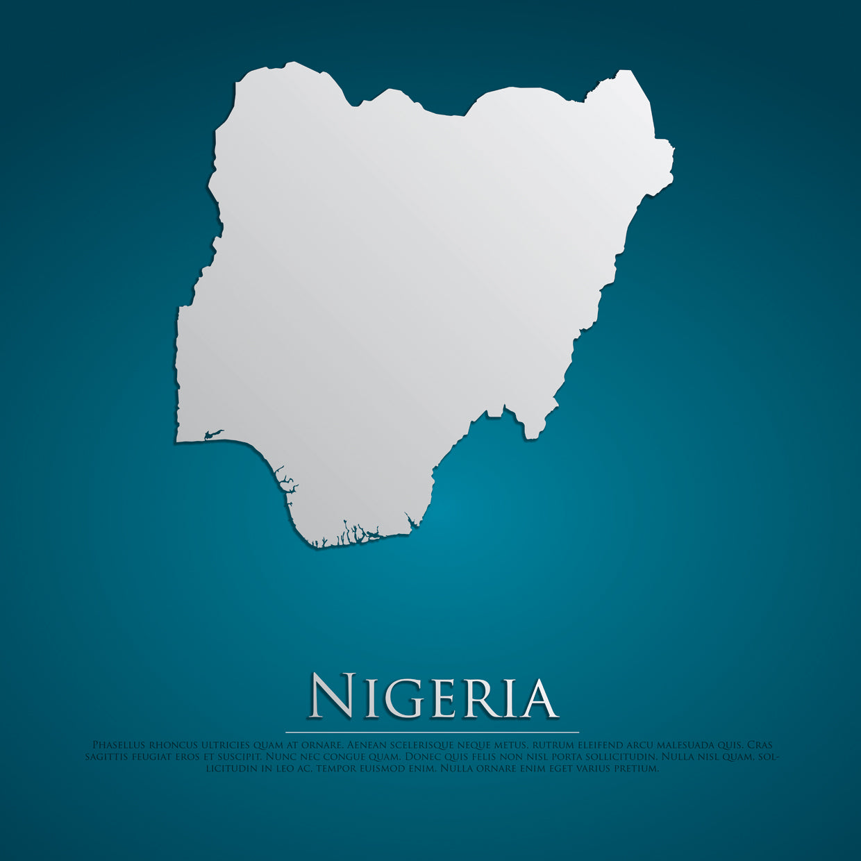 Blue Nigeria Map