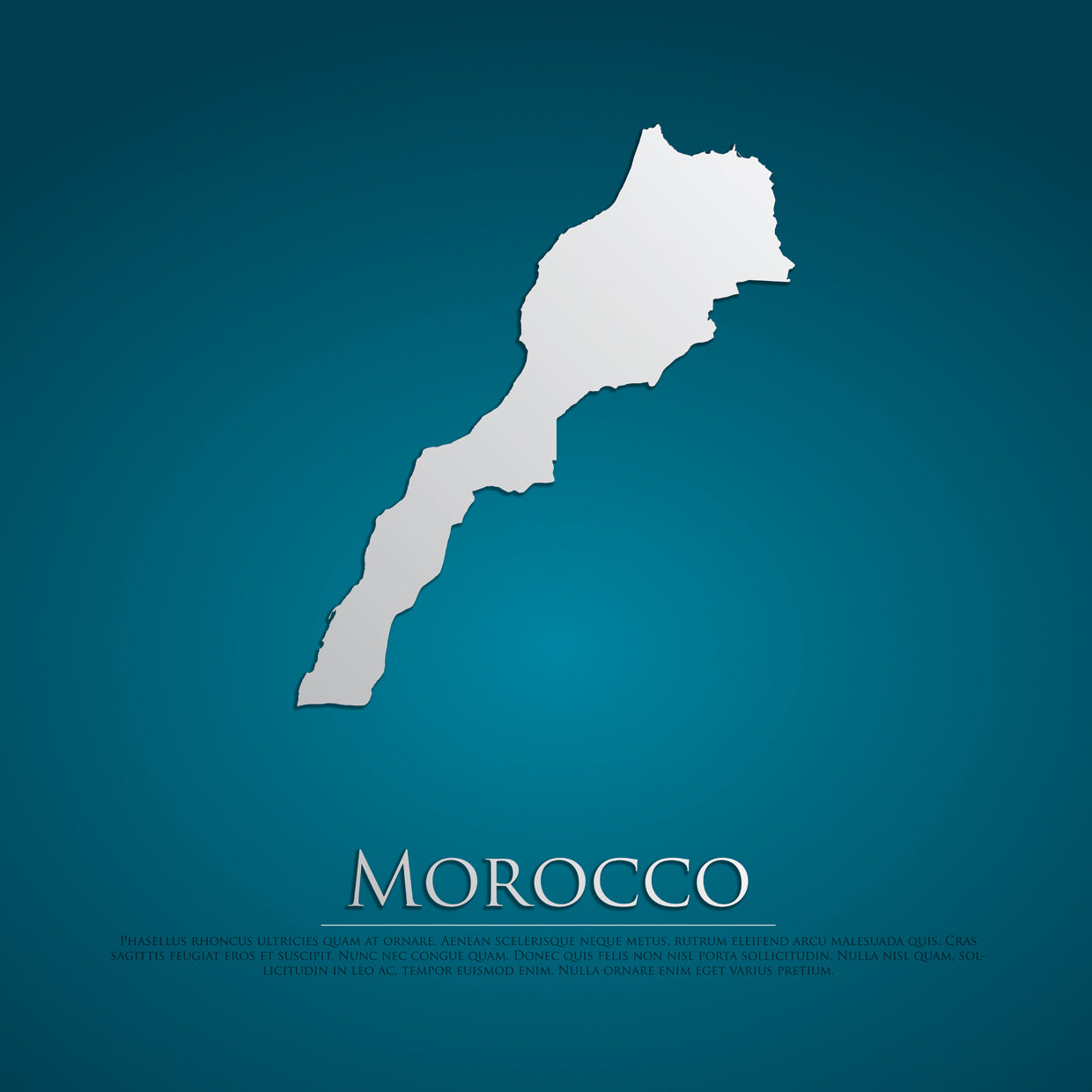 Exotic Blue Morocco Map