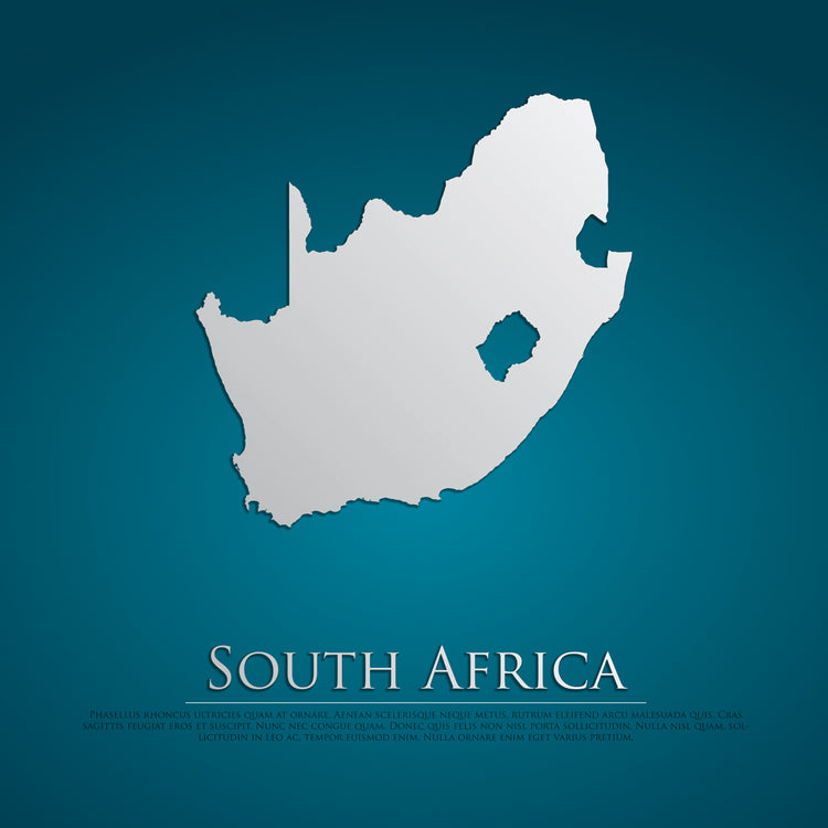 Blue South Africa Map