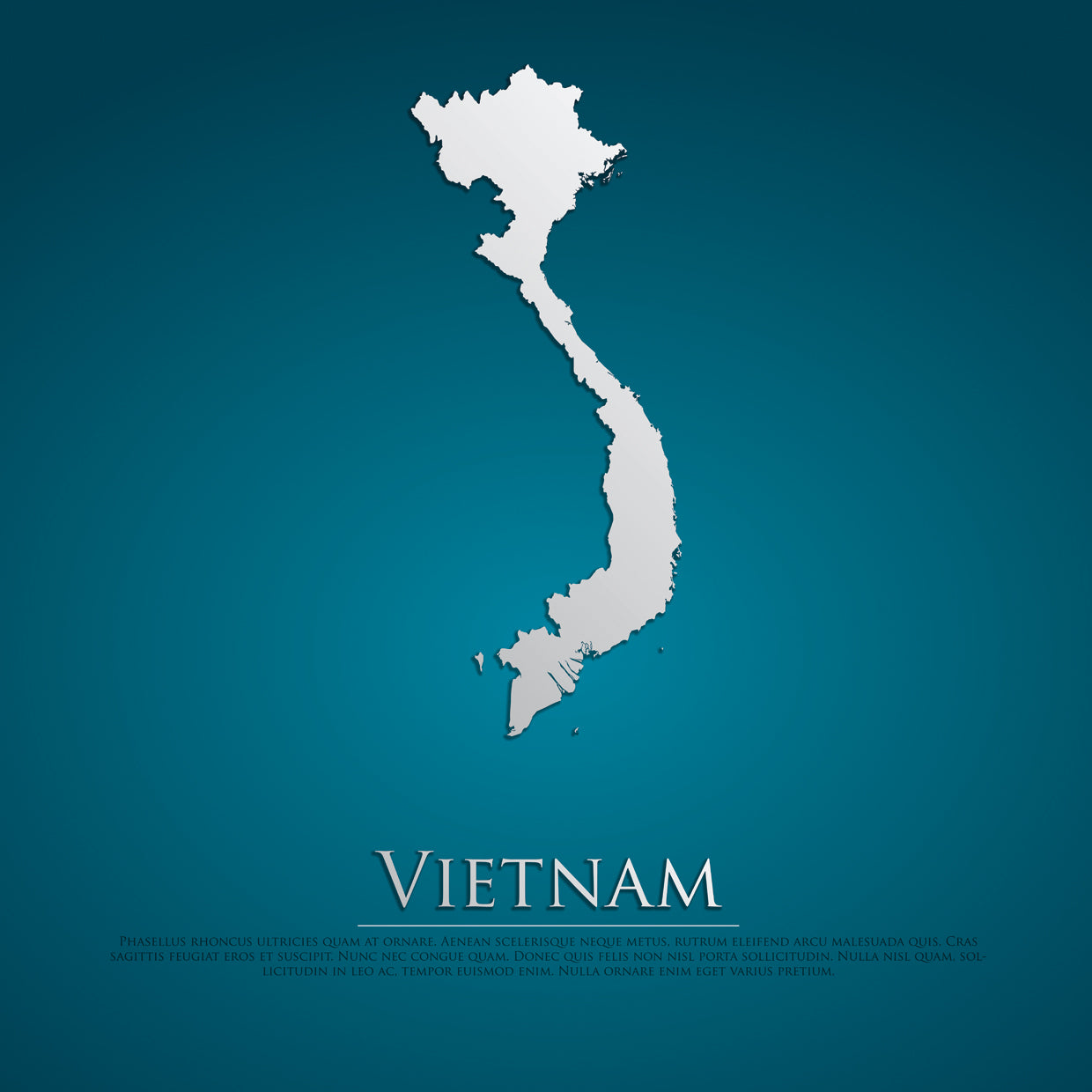 Blue Vietnam Map