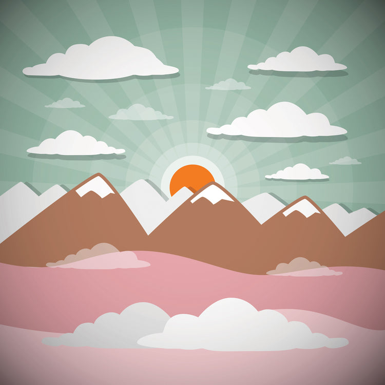Paisaje de puesta de sol de rayos retro Lienzo