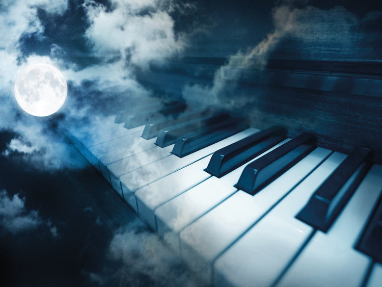 Teclas de piano Blue Moon Lienzo