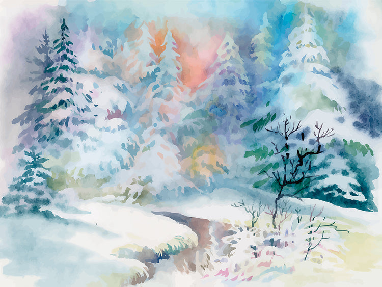 Colores de invierno Río nevado Lienzo