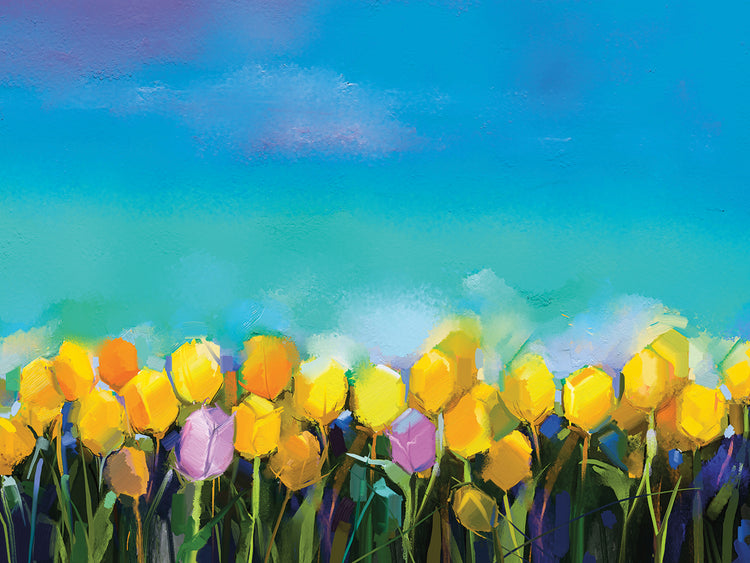 Sunny Tulips Blue Sky