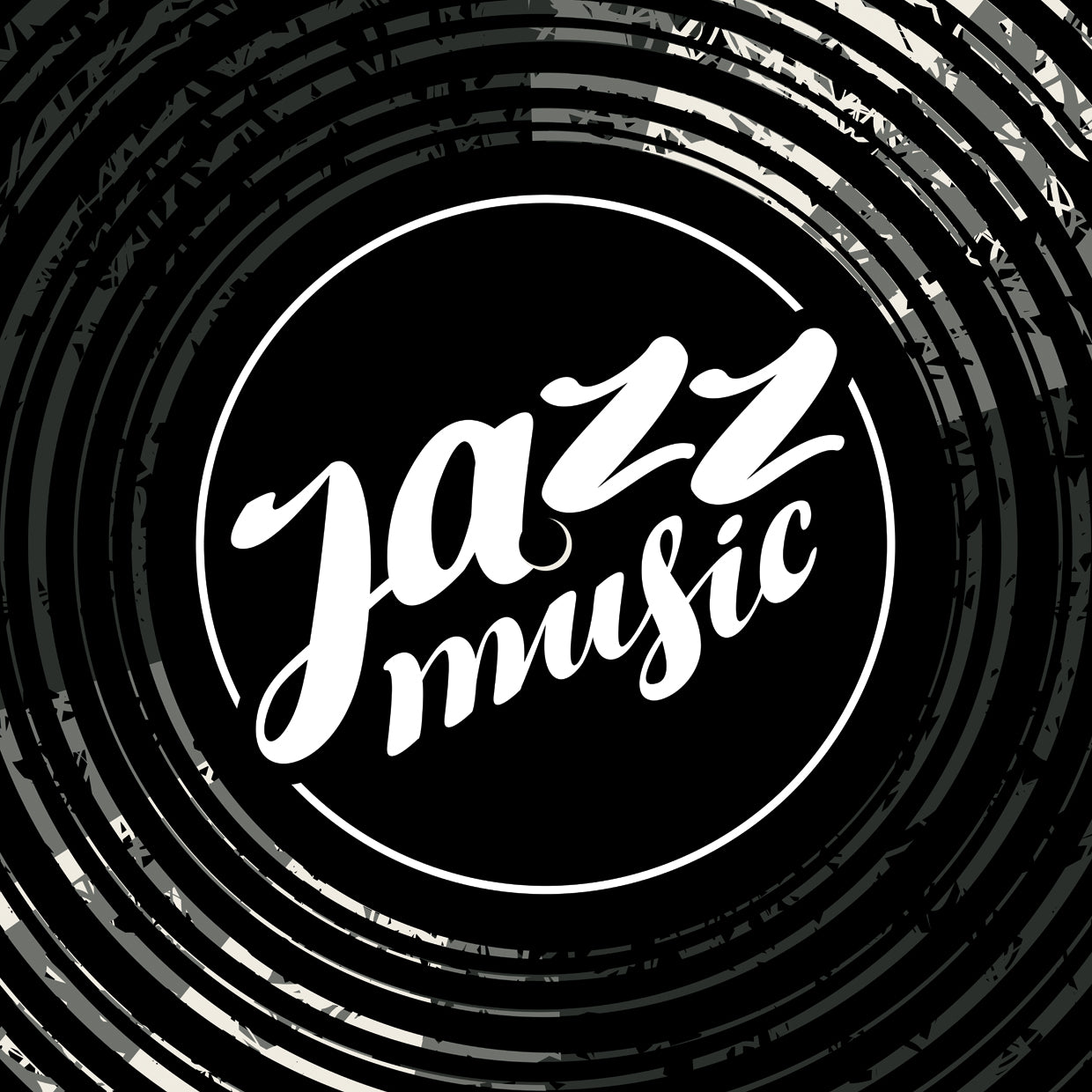 Cartel vintage de registro de música jazz Lienzo