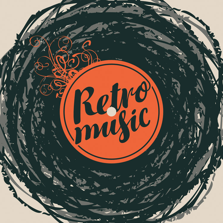 Disco de garabatos de música retro Lienzo