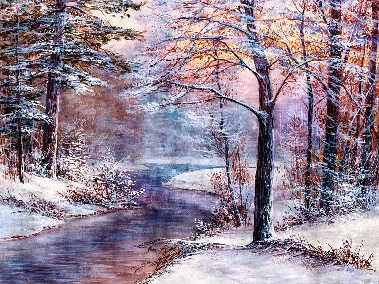 Cool Ombre Winter Stream Lienzo