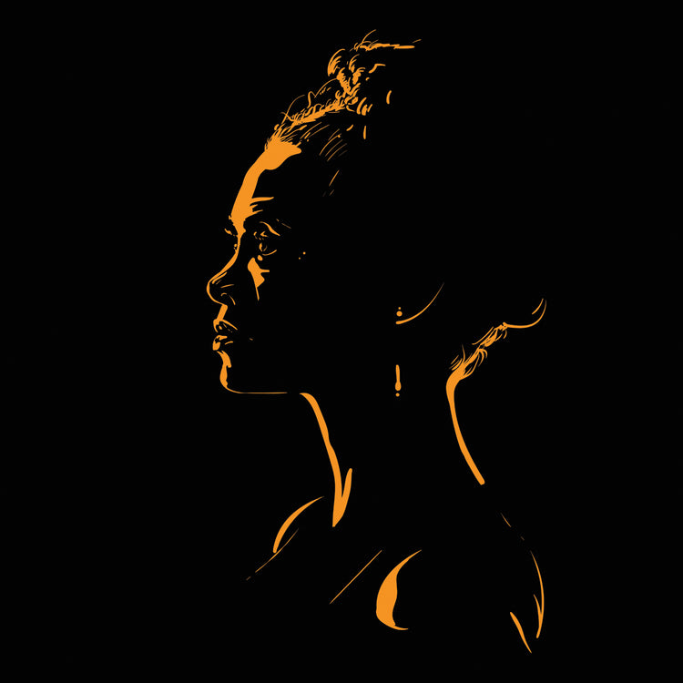 Elegante retrato femenino retroiluminado Lienzo