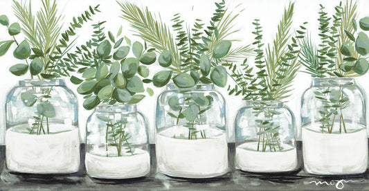 Greenery Jars Canvas Print