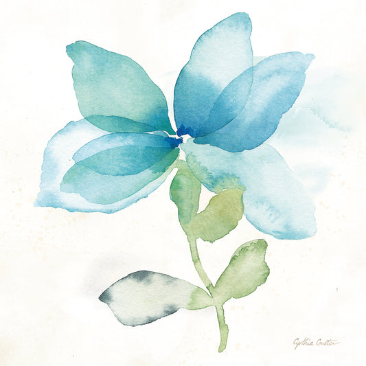 Blue Poppy Field Single I Canvas Print