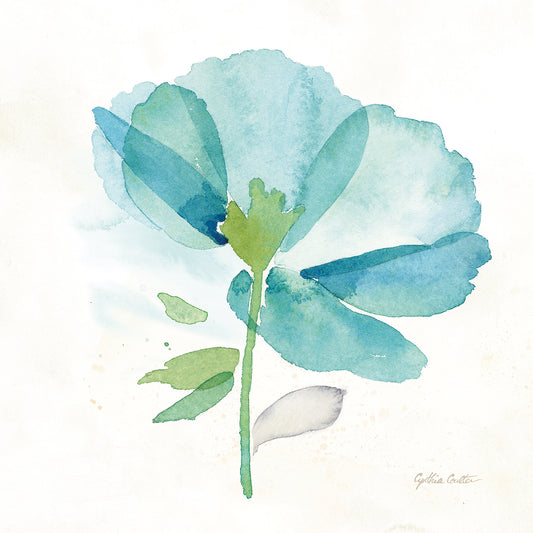 Blue Poppy Field Single III Canvas Print