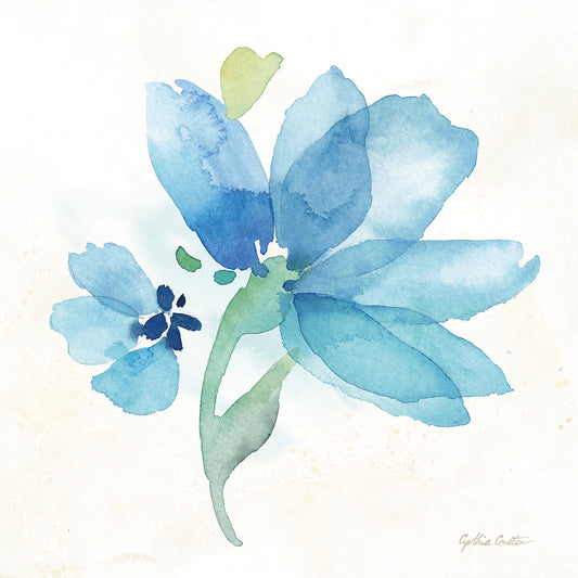 Blue Poppy Field Single IV Canvas Print