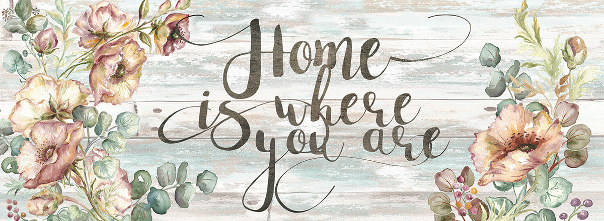Blush Poppies and Eucalyptus Home Sign