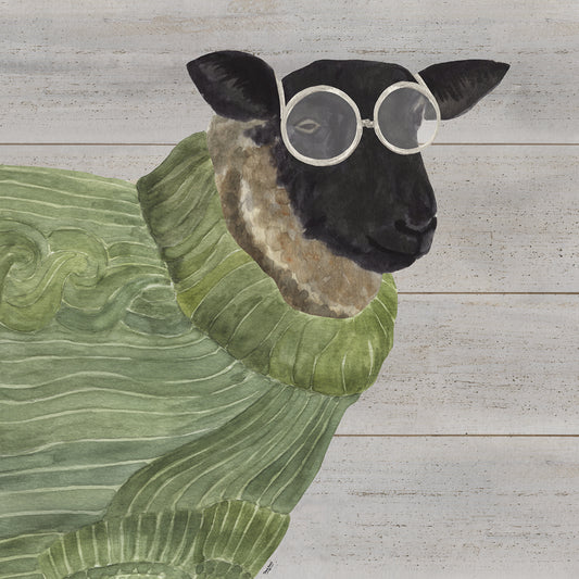 Intellectual Animals IV Sheep and Sweater Canvas Print