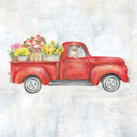 Vintage Red Truck Canvas Print