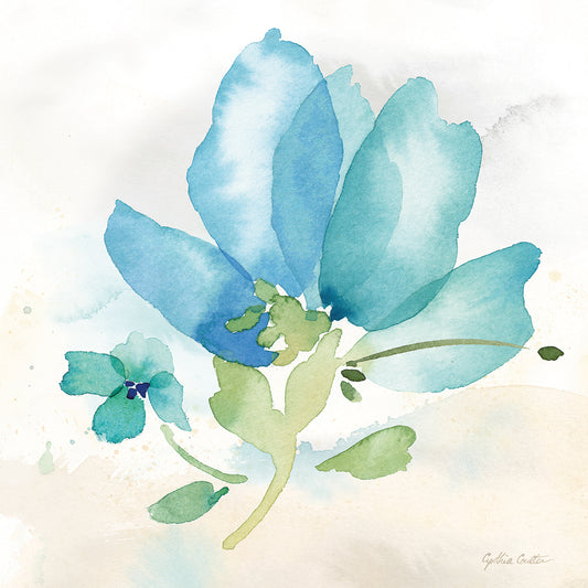 Poppy Single Blue Canvas Print