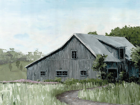 Flower Field Barn Canvas Print