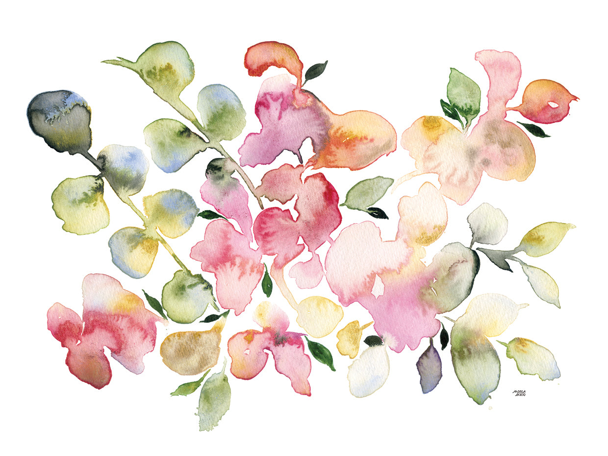 Shades of Pink Watercolor Floral
