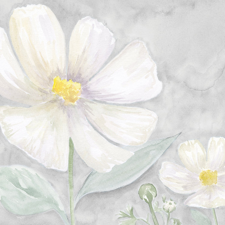 Reposo pacífico floral en gris III Lienzo