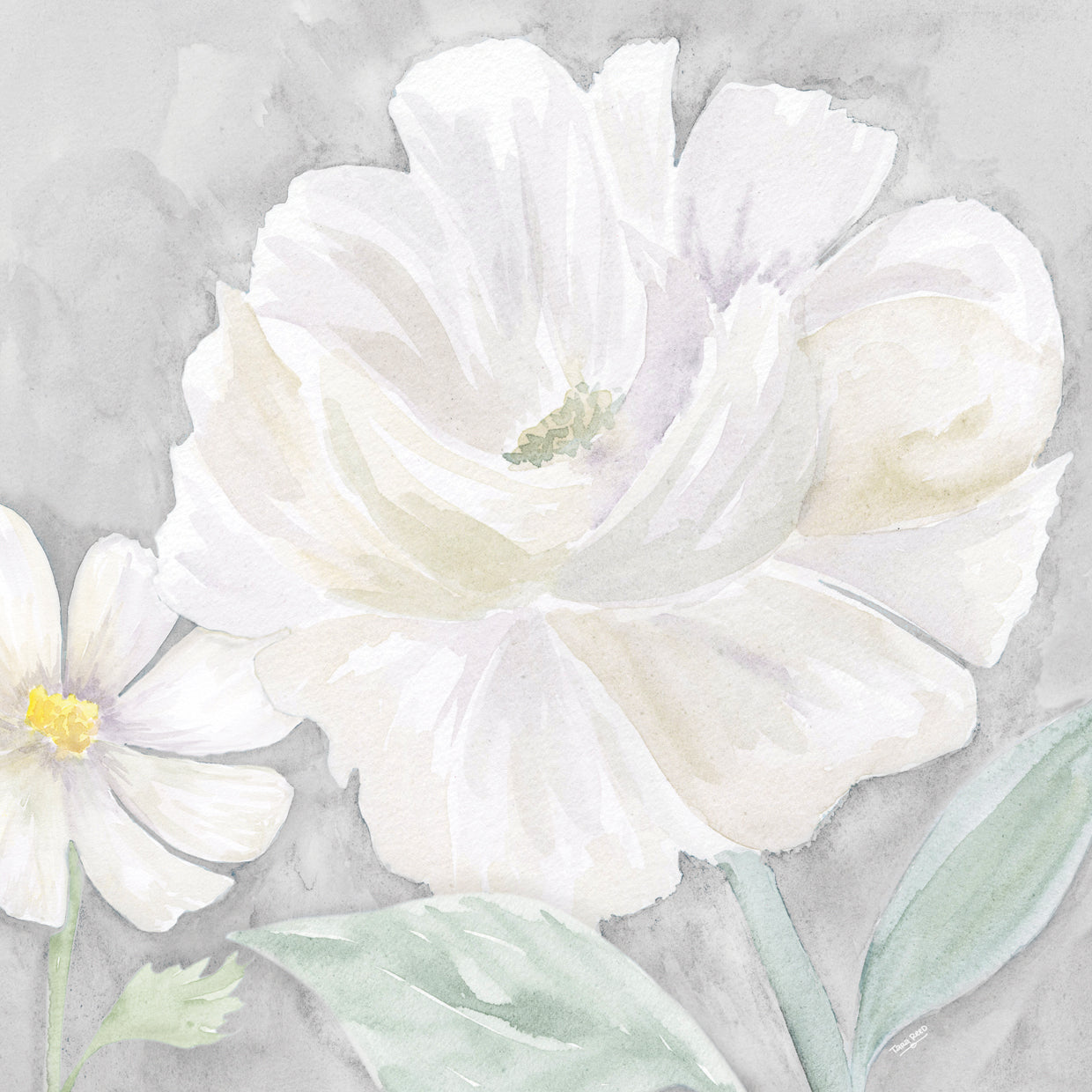 Peaceful Repose Floral on Gray IV