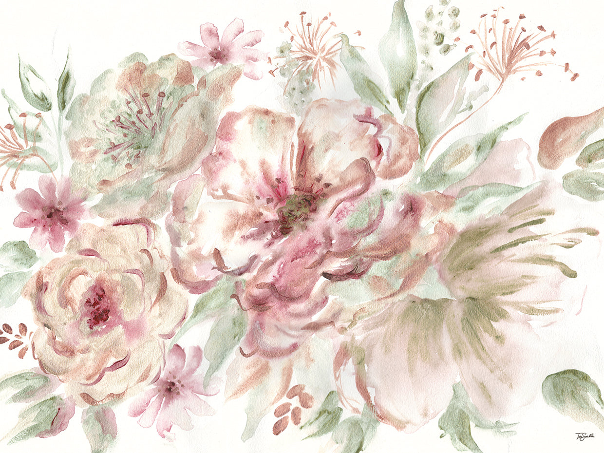 Paisaje floral de oro rosa Lienzo