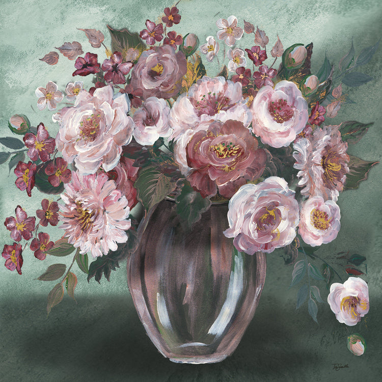 Romántico Moody Florals Bodegón Lienzo