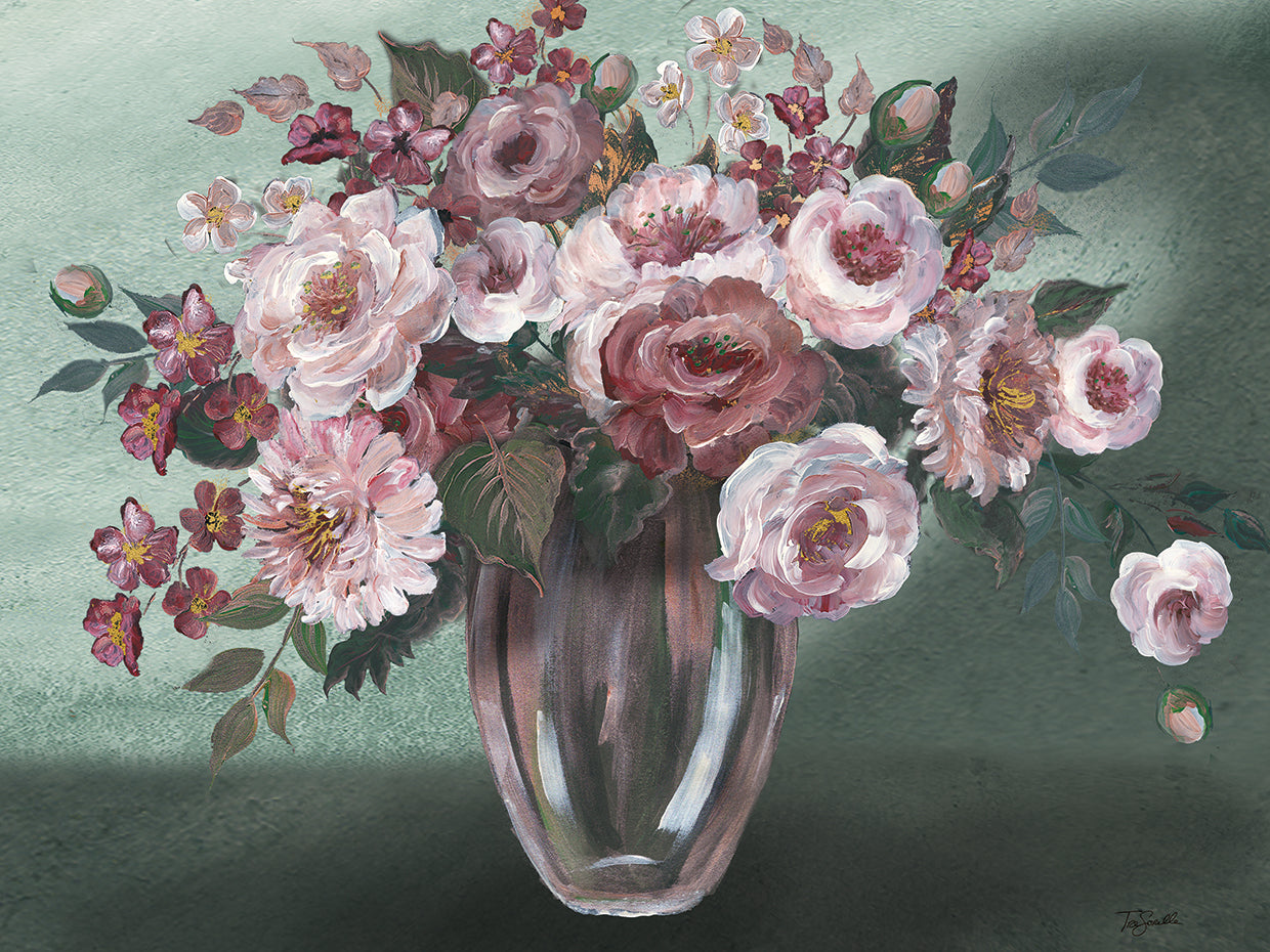 Romántico Moody Florals Bodegón Paisaje Lienzo