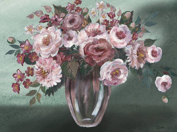 Romántico Moody Florals Bodegón Paisaje Lienzo