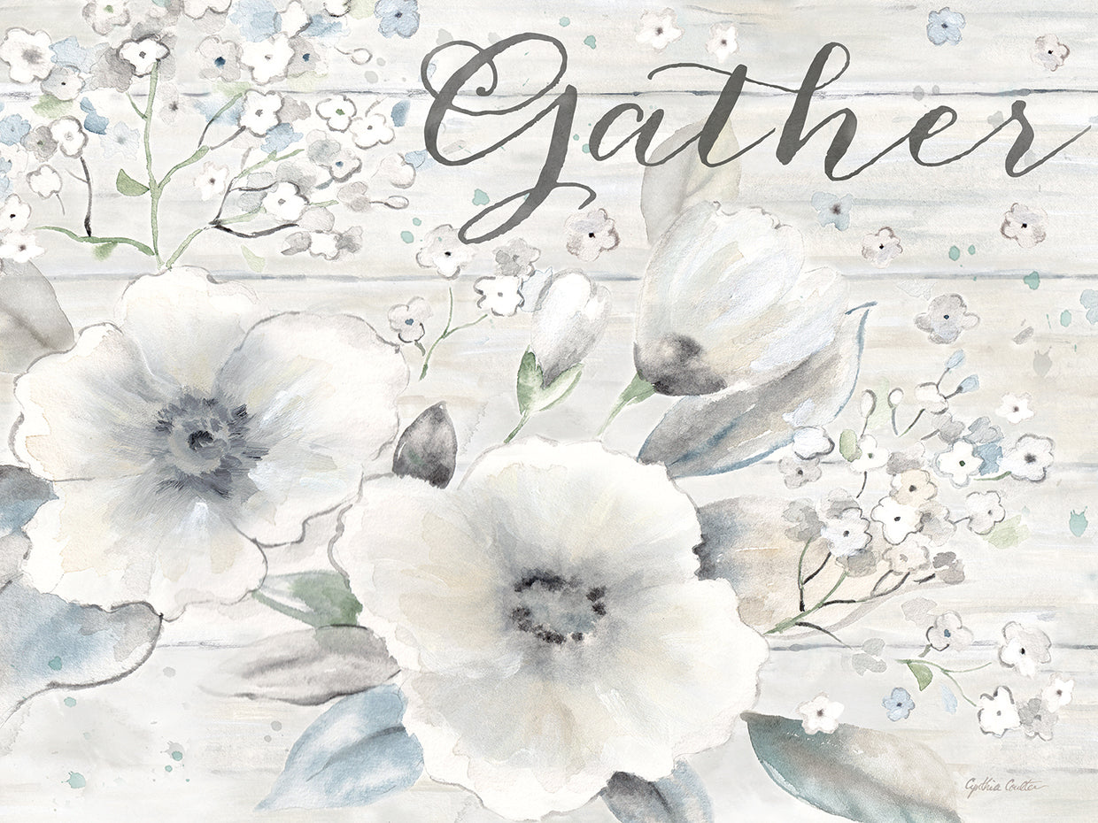 Vintage Bouquet on Wood Sentiment