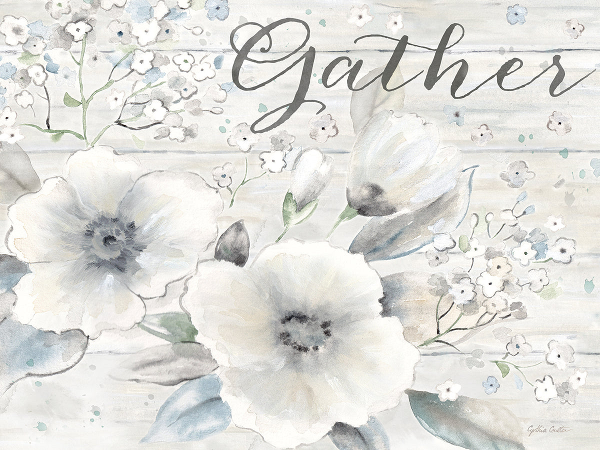 Vintage Bouquet on Wood Sentiment