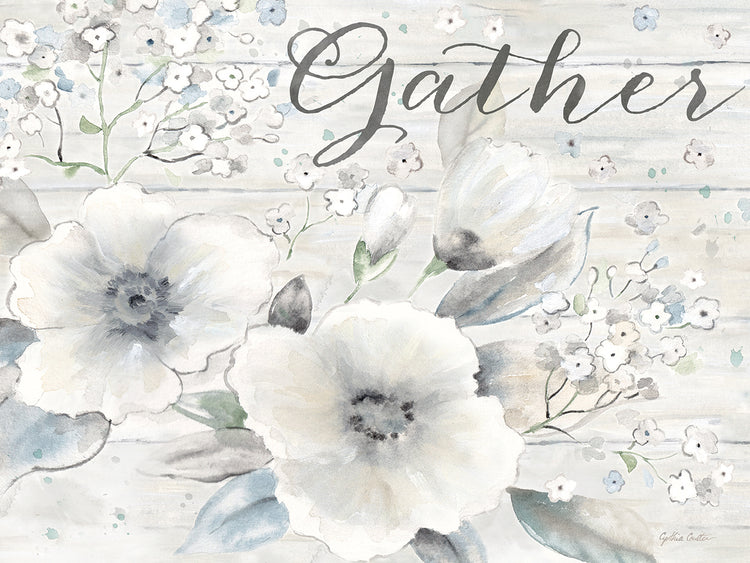 Vintage Bouquet on Wood Sentiment