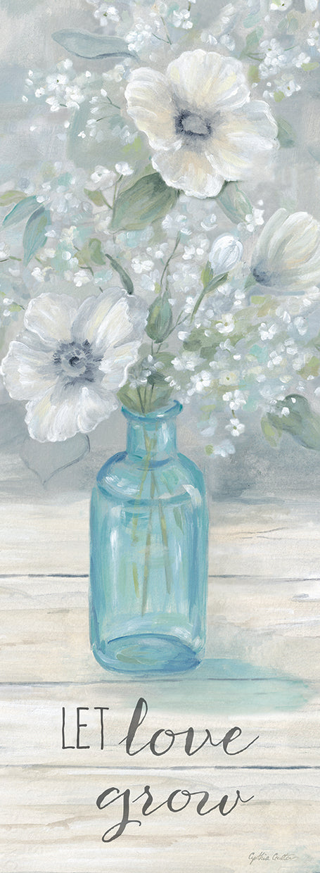 Vintage Jar Bouquet sentiment vertical II-Let Love Grow