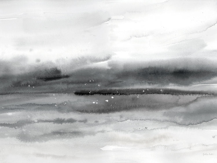 Paisaje marino gris Lienzo
