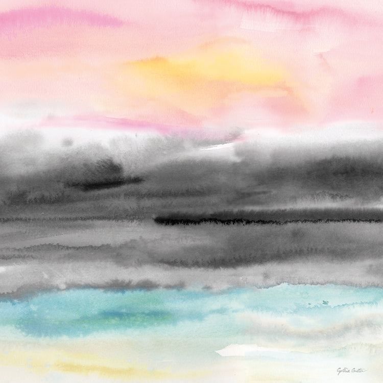 Pink Sunset Abstract square I