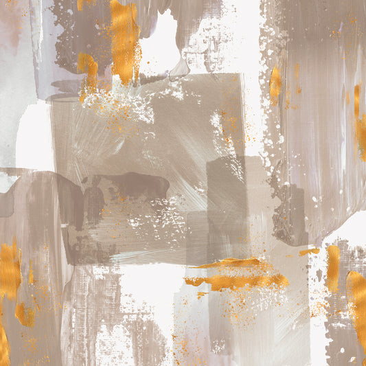 Icescape Abstract Grey Gold II Canvas Print