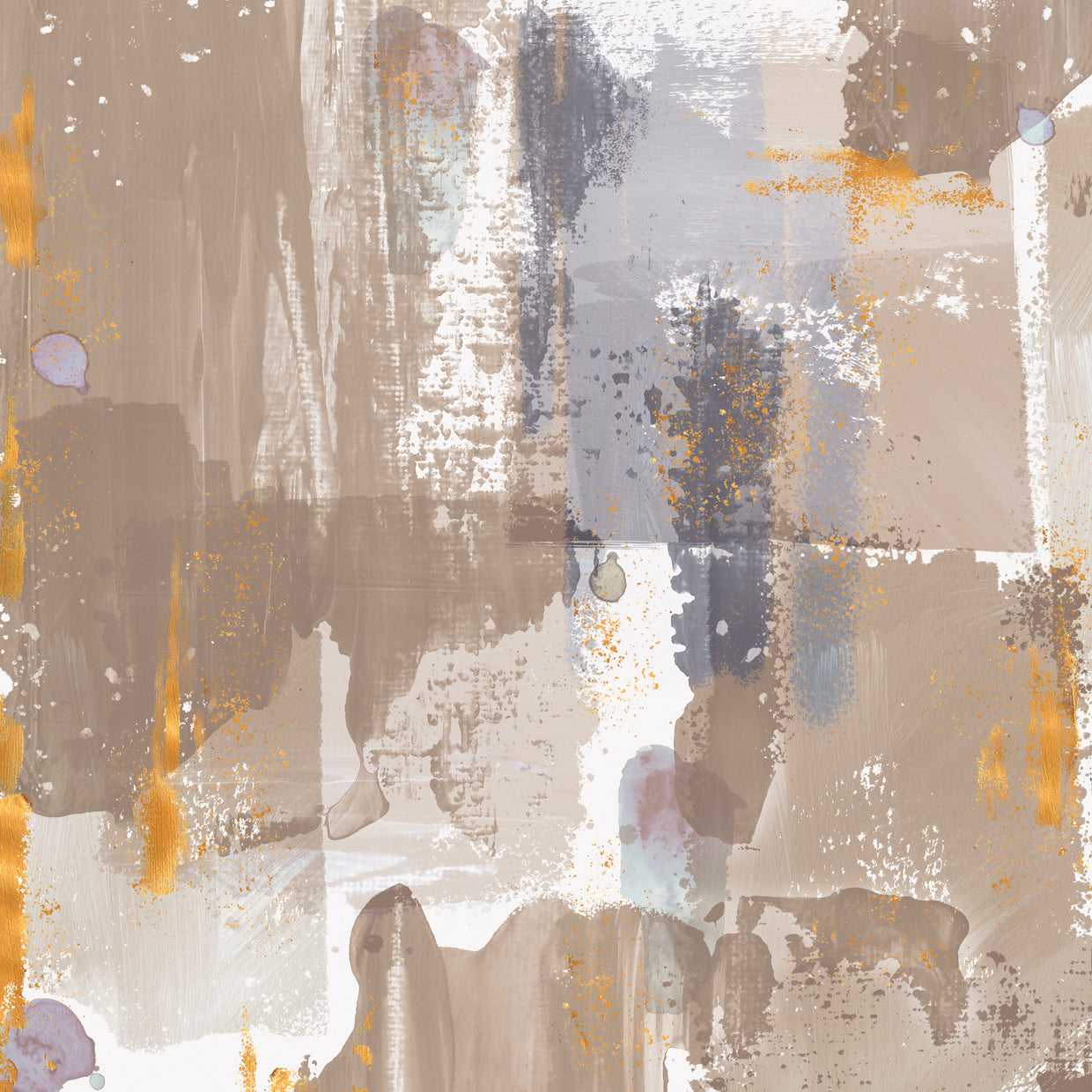 Icescape Abstract Grey Gold IV